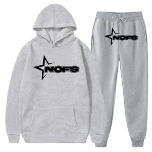 Nofs Tracksuit Light Grey with Black Logo