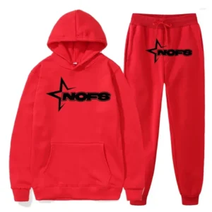 Nofs Tracksuit Red with Black logo