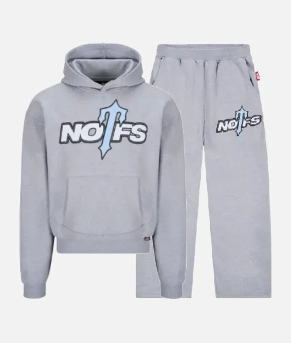 Grey color nofs x trapstar tracksuit