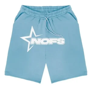 Baby Blue NOFS Shorts with white NOFS logo