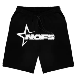 Black NOFS Shorts with white Nofs logo