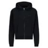 NOFS Black Embroidery Zipper Hoodie