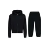 NOFS BlackLogo Embroidered Zip-Up Tracksuit