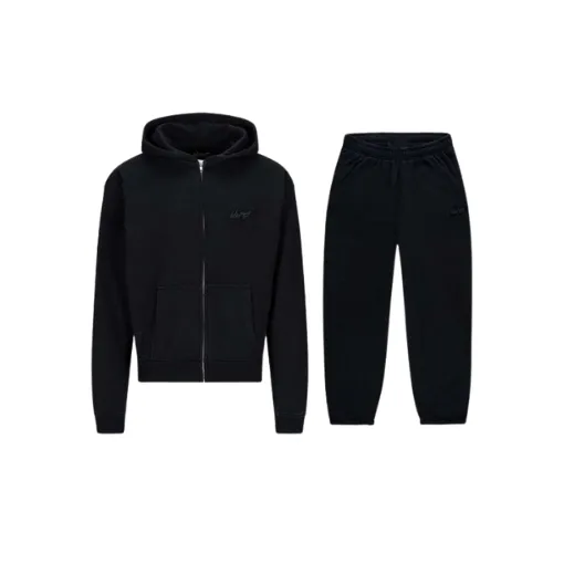 NOFS BlackLogo Embroidered Zip-Up Tracksuit