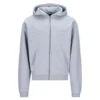 NOFS Grey Embroidery Zipper Hoodie