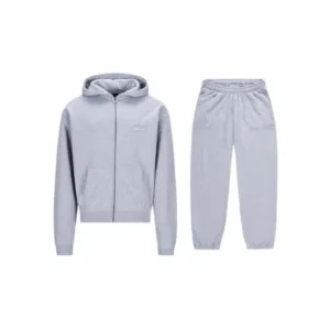 NOFS Grey Logo Embroidered Zip-Up Tracksuit
