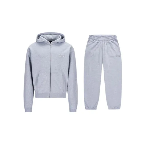 NOFS Grey Logo Embroidered Zip-Up Tracksuit