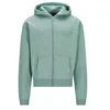 NOFS Mint Green Embroidery Zipper Hoodie