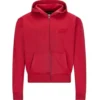 NOFS Red Embroidery Zipper Hoodie
