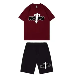 Nofs x Trapstar Summer Suit – Wine Red Black