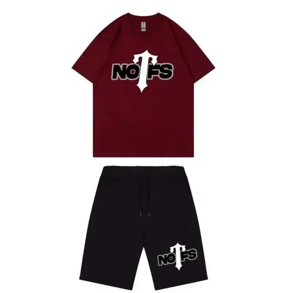 Nofs x Trapstar Summer Suit – Wine Red Black
